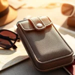 Optimiert abschließbare Handytasche für sicheres Reisen mit Zubehör.