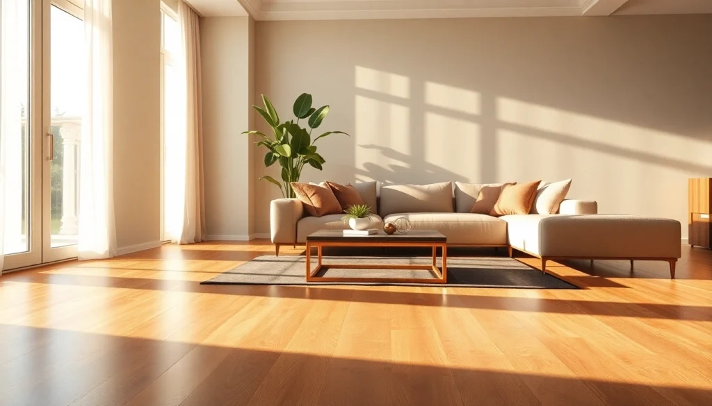 Elegant luxury vinyl flooring enhancing a stylish living room with natural light.