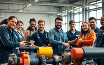 Apprenticeship programs enhance skills in a diverse workshop training setting.