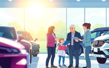 Discussing bumper to bumper extended warranty options at a car dealership, showcasing trust and assurance.