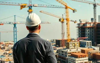 New Jersey Construction Manager overseeing a busy construction site with cranes and workers.