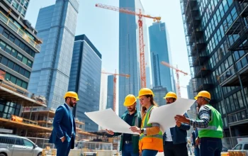 Manhattan General Contractor overseeing a team at a busy construction site in Manhattan.