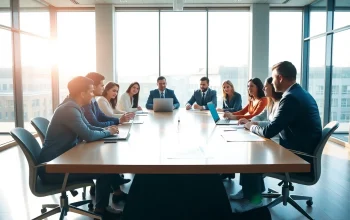 Discussing Federal and State contracts in a professional, modern meeting environment.